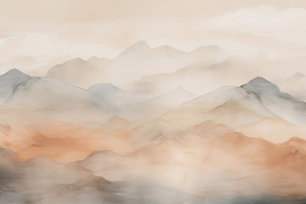 Montañas en tonos pastel — diseño completo
