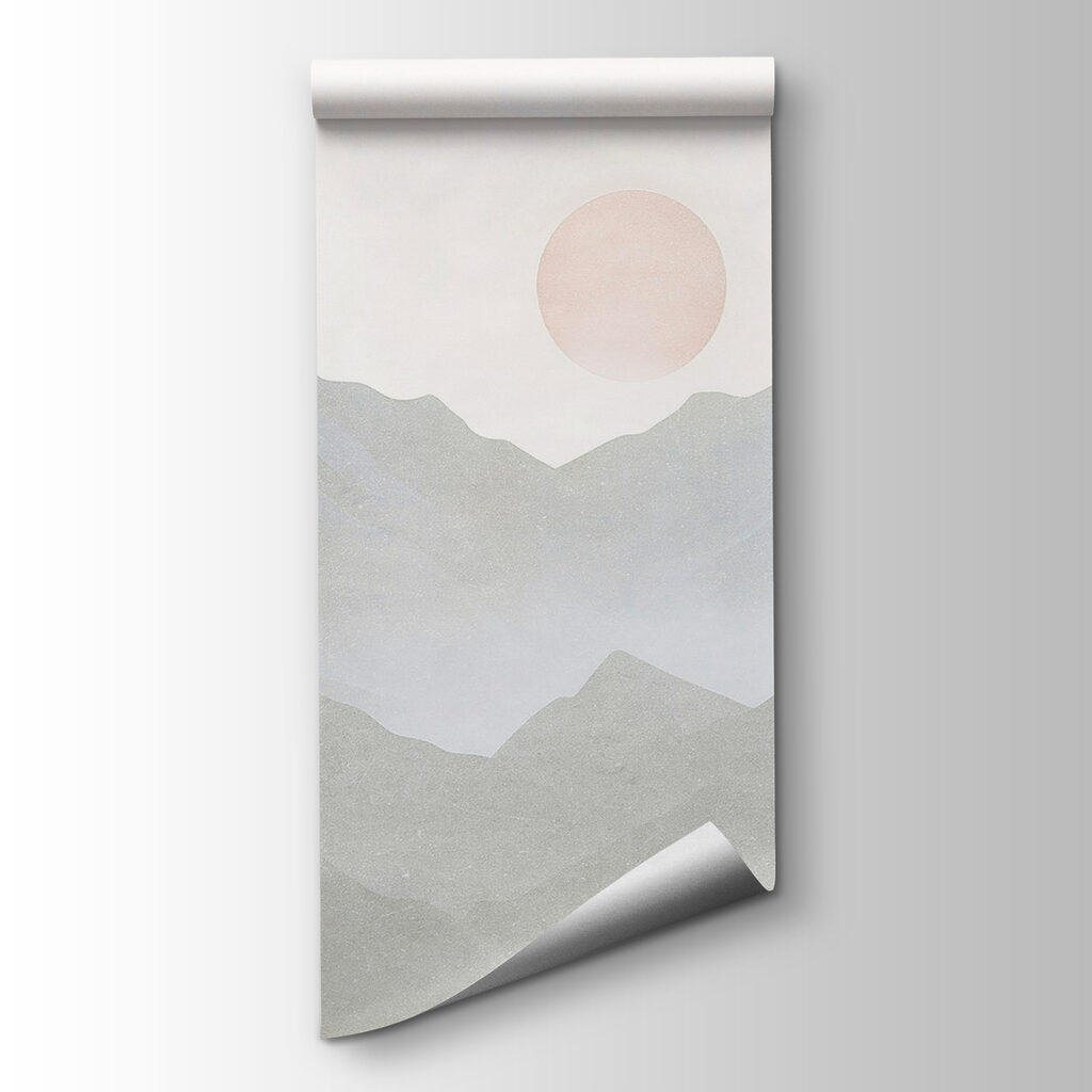 Luna rosada sobre montañas — vista del producto