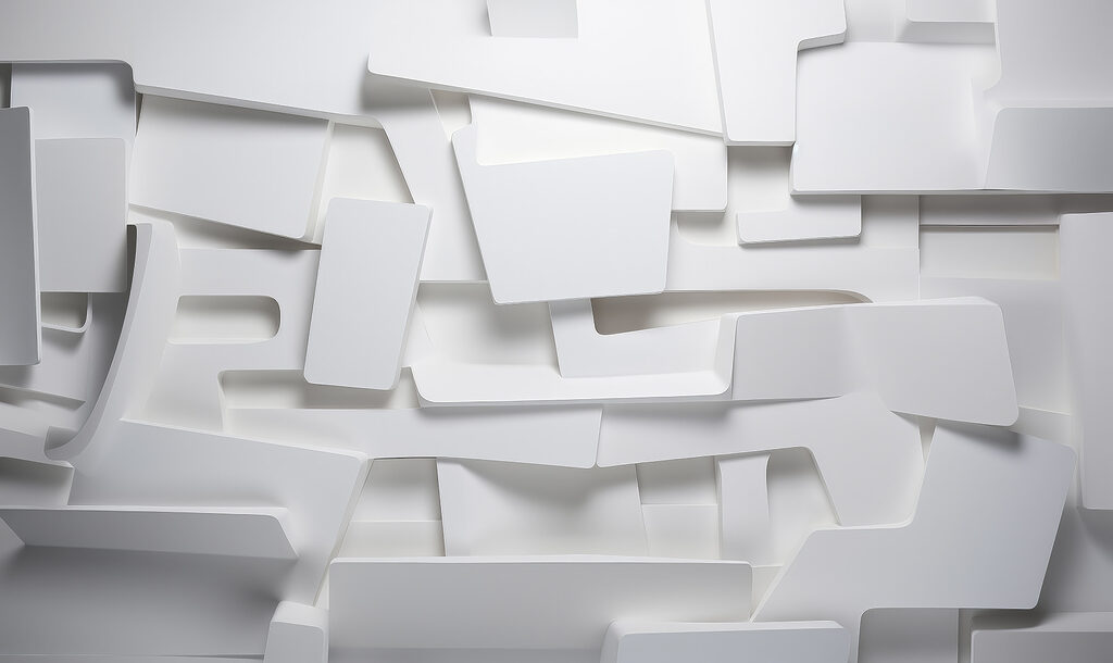 Bloques blancos con sombras — diseño completo