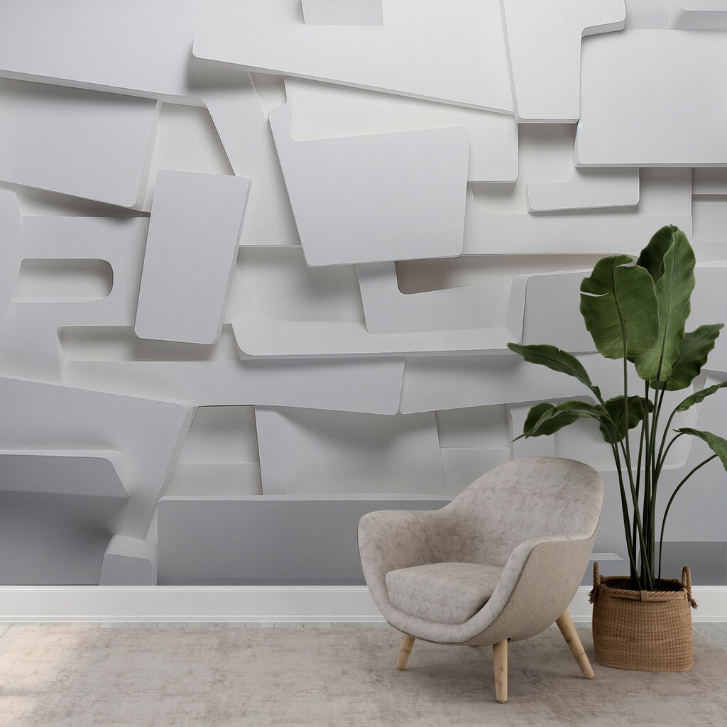 Bloques blancos con sombras — interior 2
