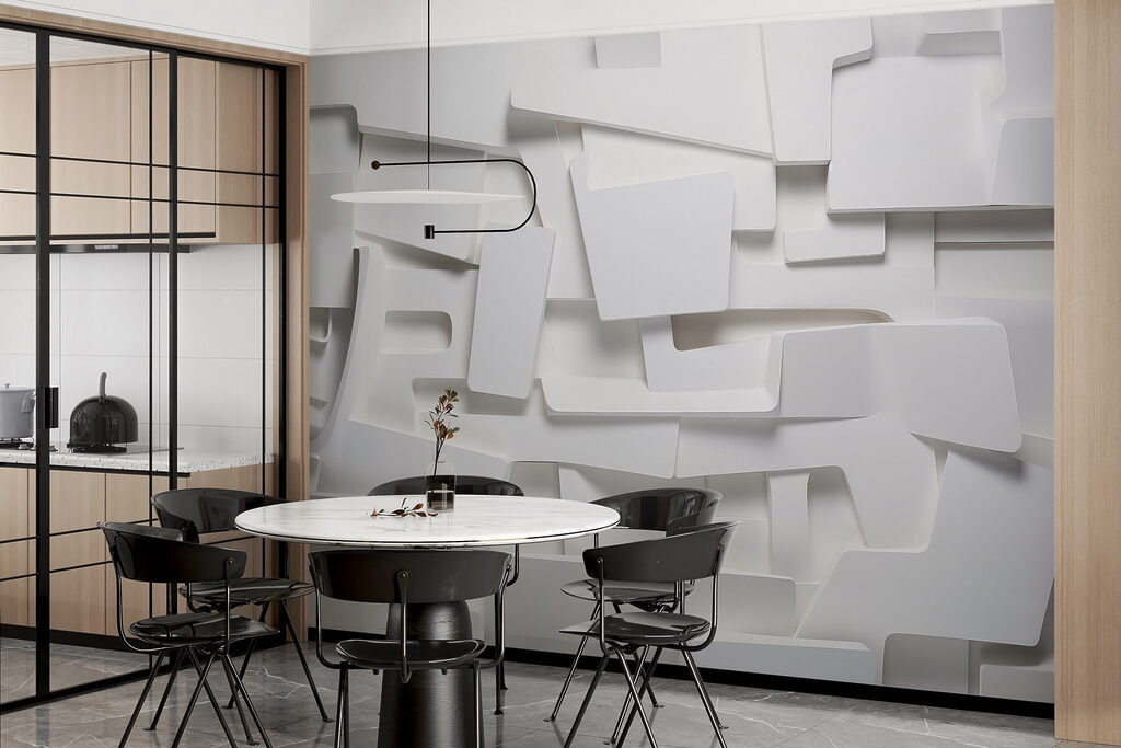 Bloques blancos con sombras — interior 3