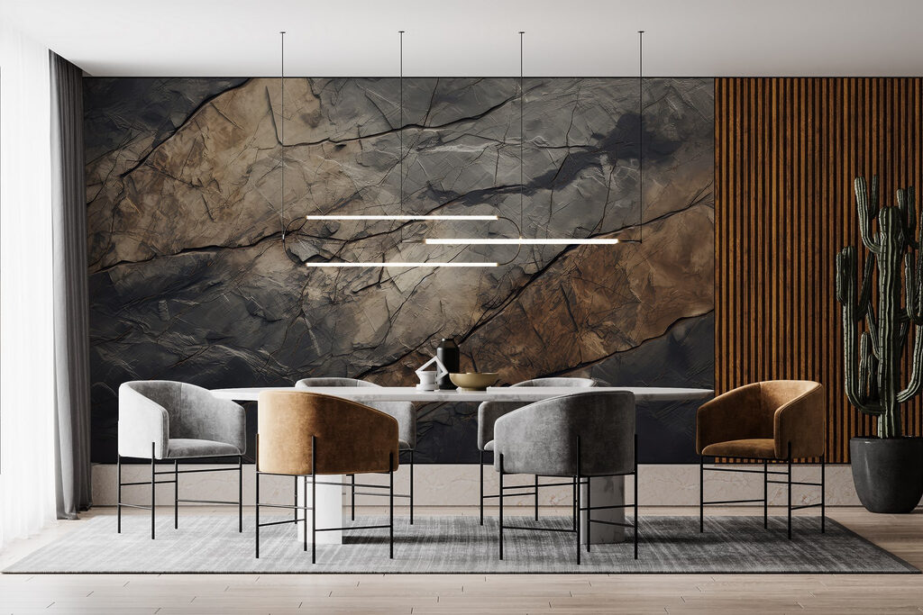 Grietas oscuras en piedra — interior 1