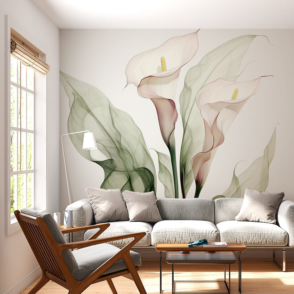 Cálices blancos sobre verde — interior 2