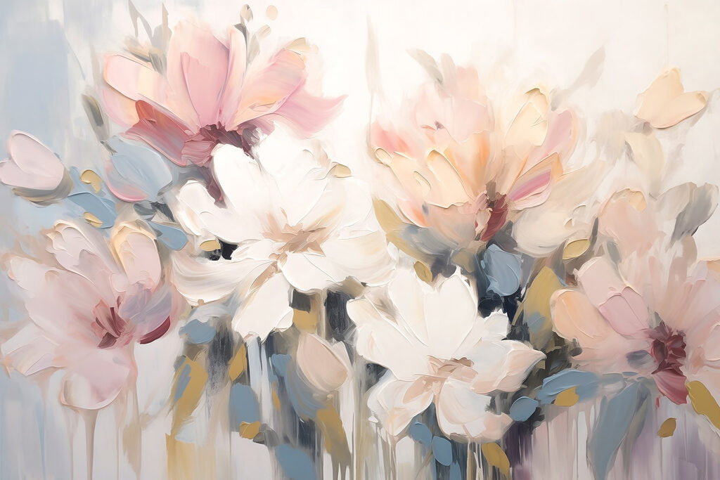 Flores en pinceladas sueltas — diseño completo