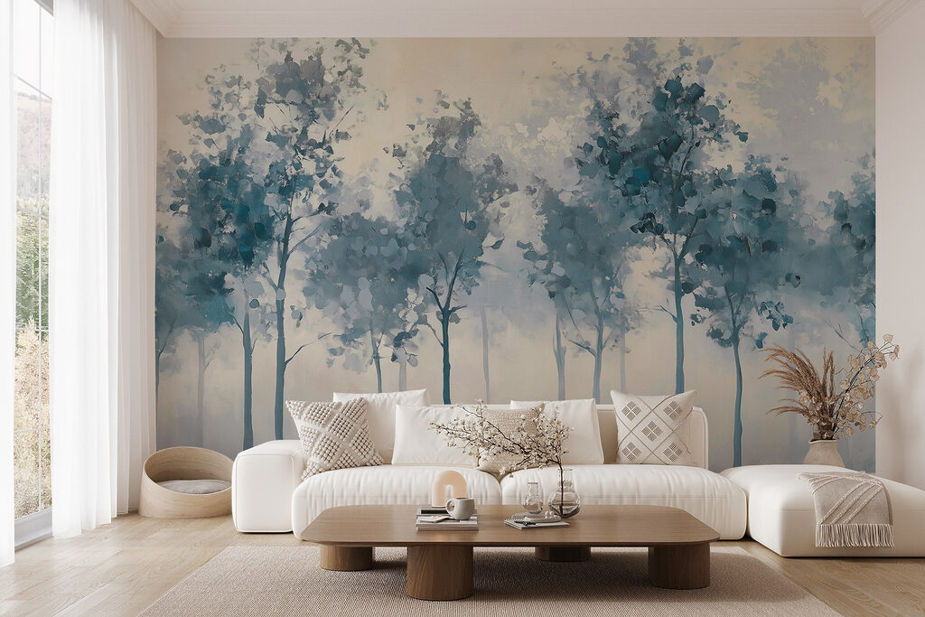 Hilera de árboles azules — interior 1