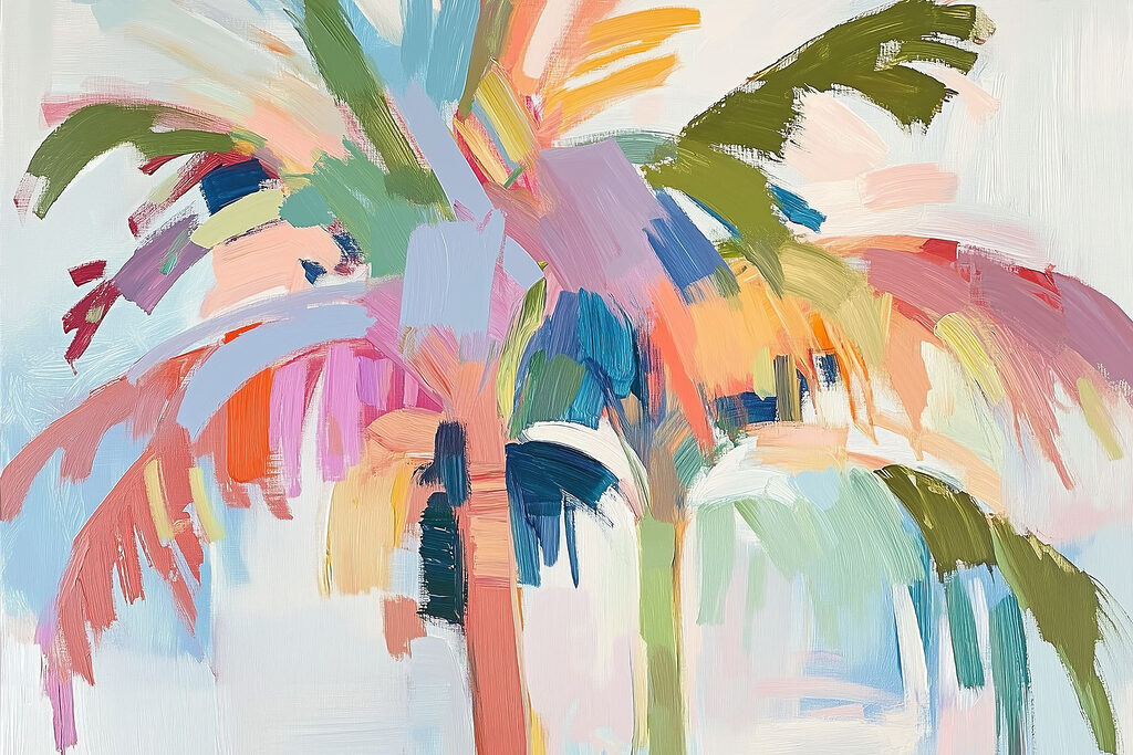 Palmera en pinceladas — diseño completo