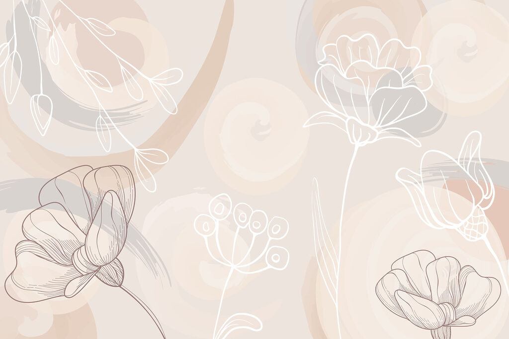 Contornos florales suaves — diseño completo