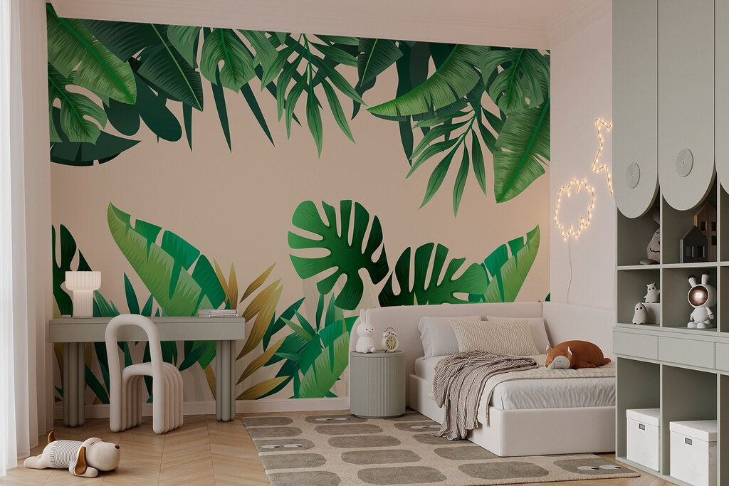 Hojas tropicales sobre arena — interior 3