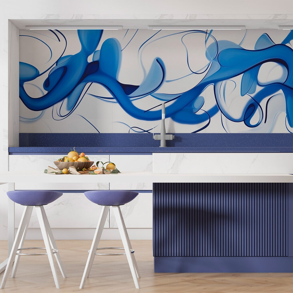 Formas fluidas entre líneas — interior 1