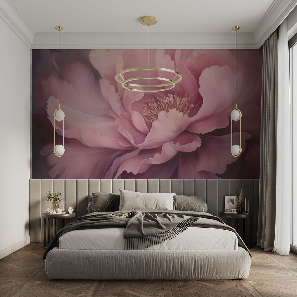 Peonía rosa en penumbra — interior 2