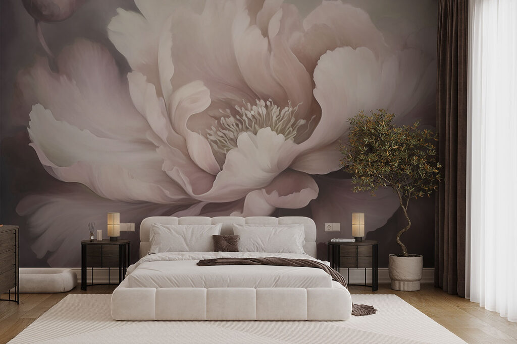 Peonía rosa en penumbra — interior 2