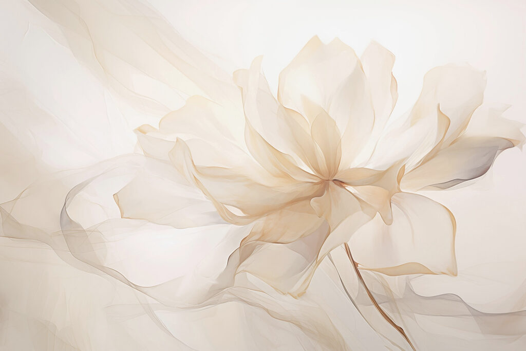 Flor crema translúcida — diseño completo