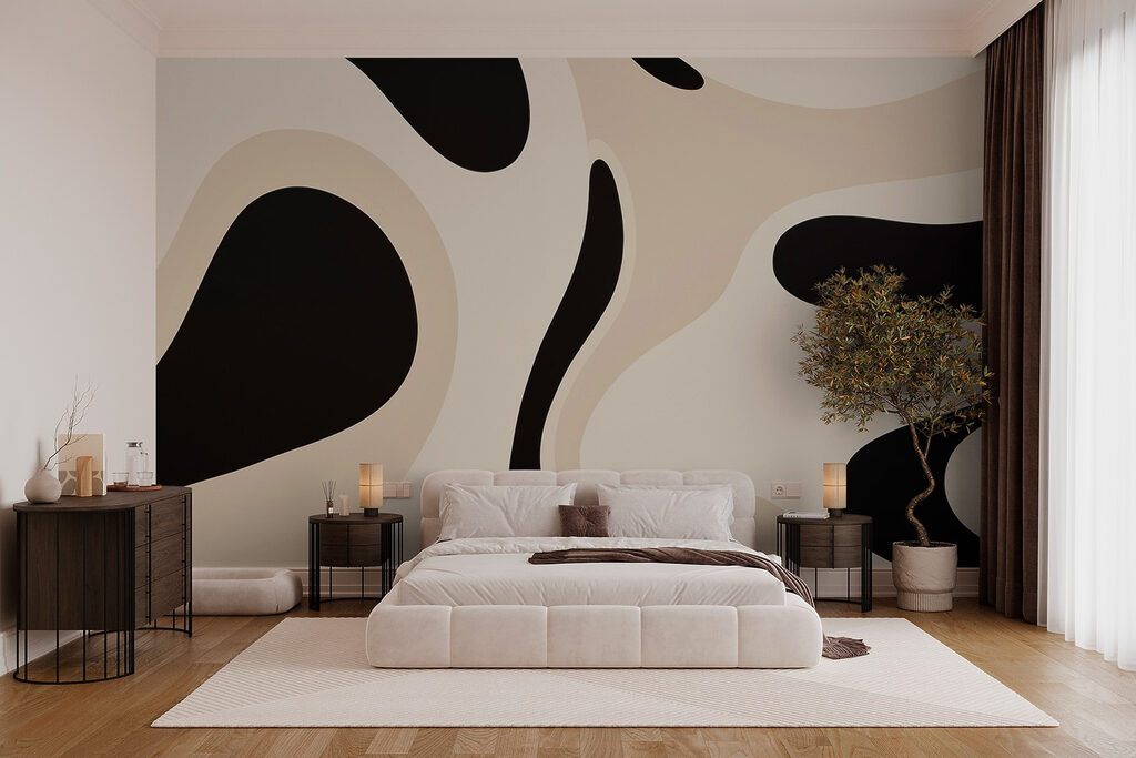 Formas negras sobre arena — interior 1