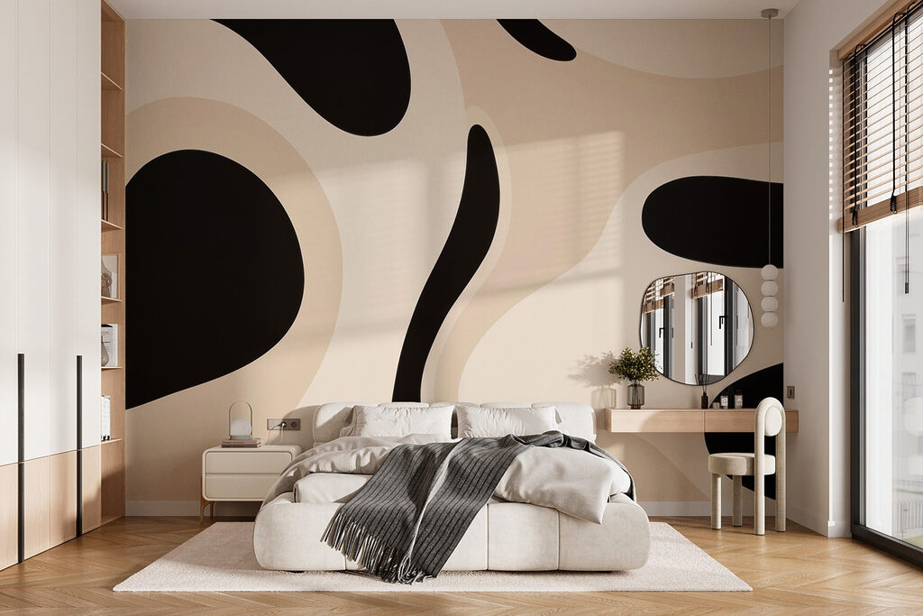 Formas negras sobre arena — interior 2