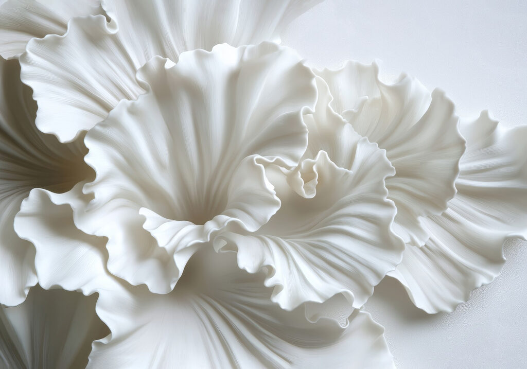 Flor blanca con sombras — diseño completo
