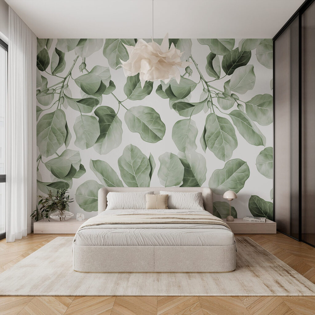 Hojas en lavados verdes — interior 1