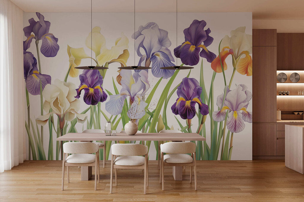 Irises morados y amarillos — interior 2