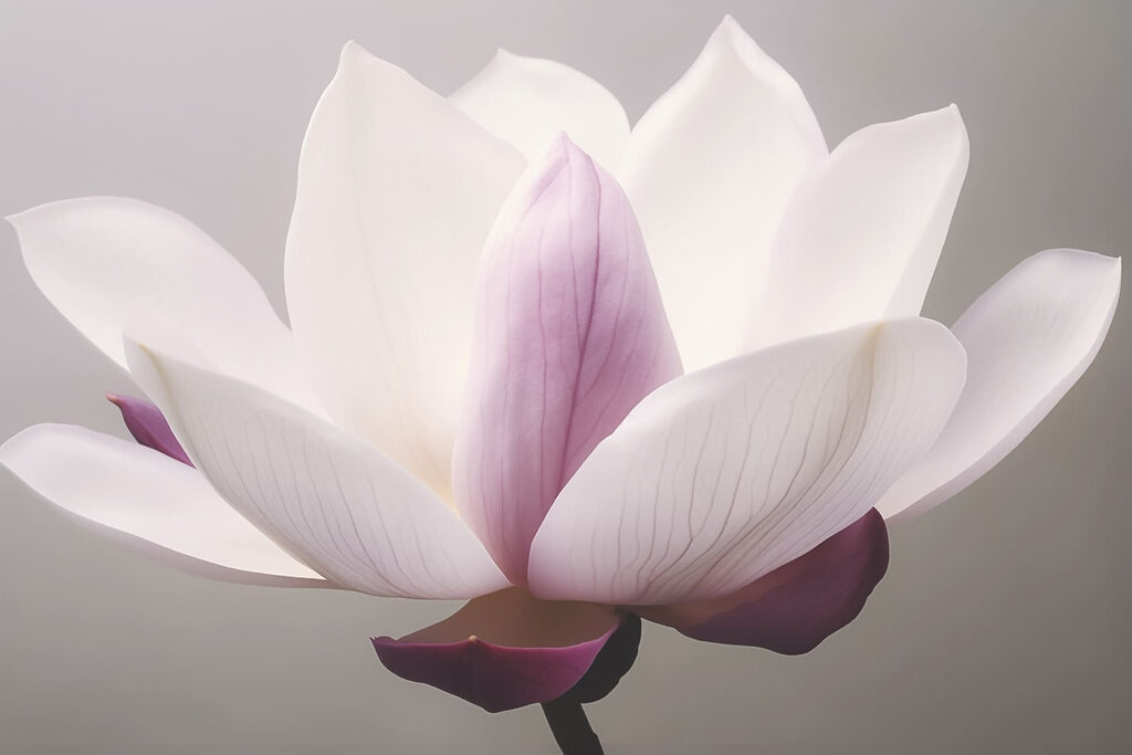Magnolia de corazón lila — diseño completo