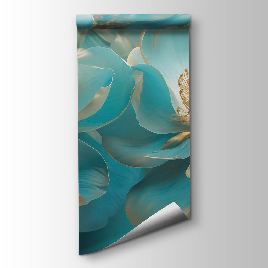 Flores turquesas con oro — vista del producto