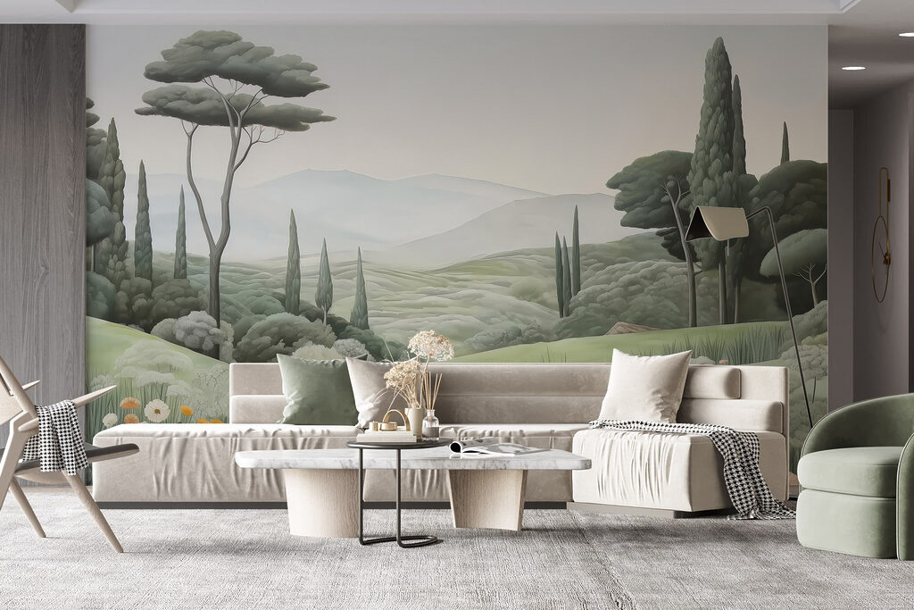 Camino entre cipreses — interior 3