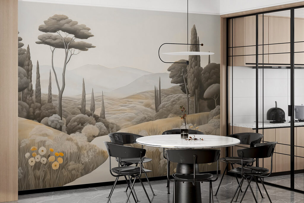 Camino entre cipreses — interior 2