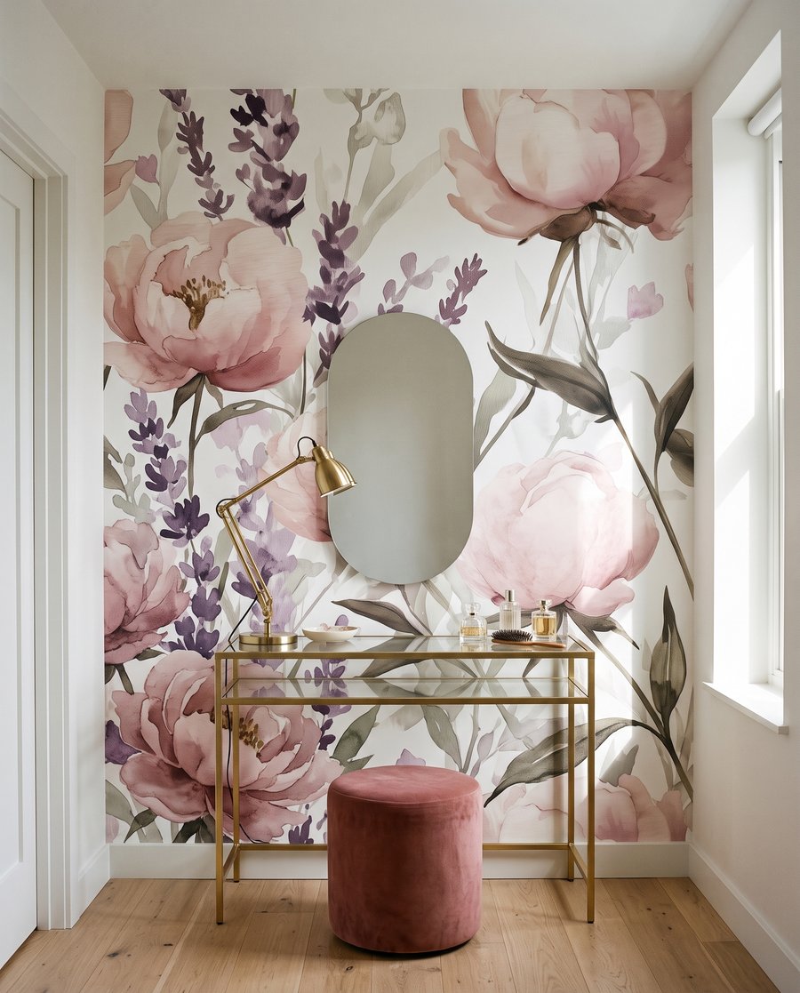 Mariposas sobre tallos florales — interior 2
