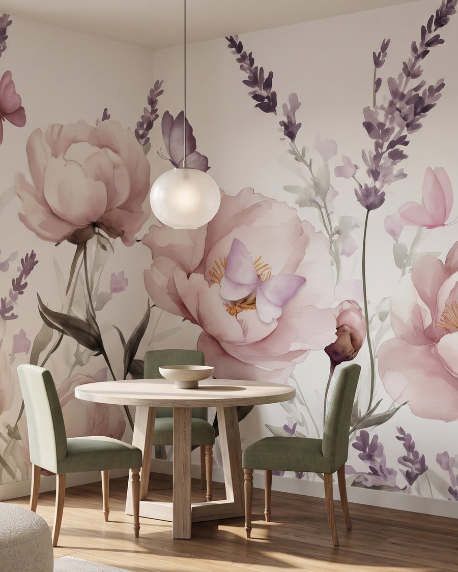 Mariposas sobre tallos florales — interior 6