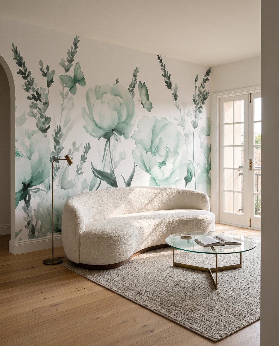 Mariposas sobre tallos florales — interior 3