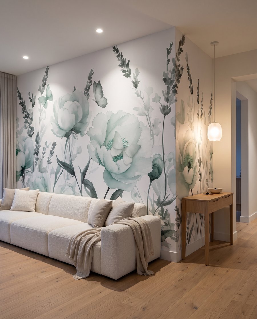 Mariposas sobre tallos florales — interior 5
