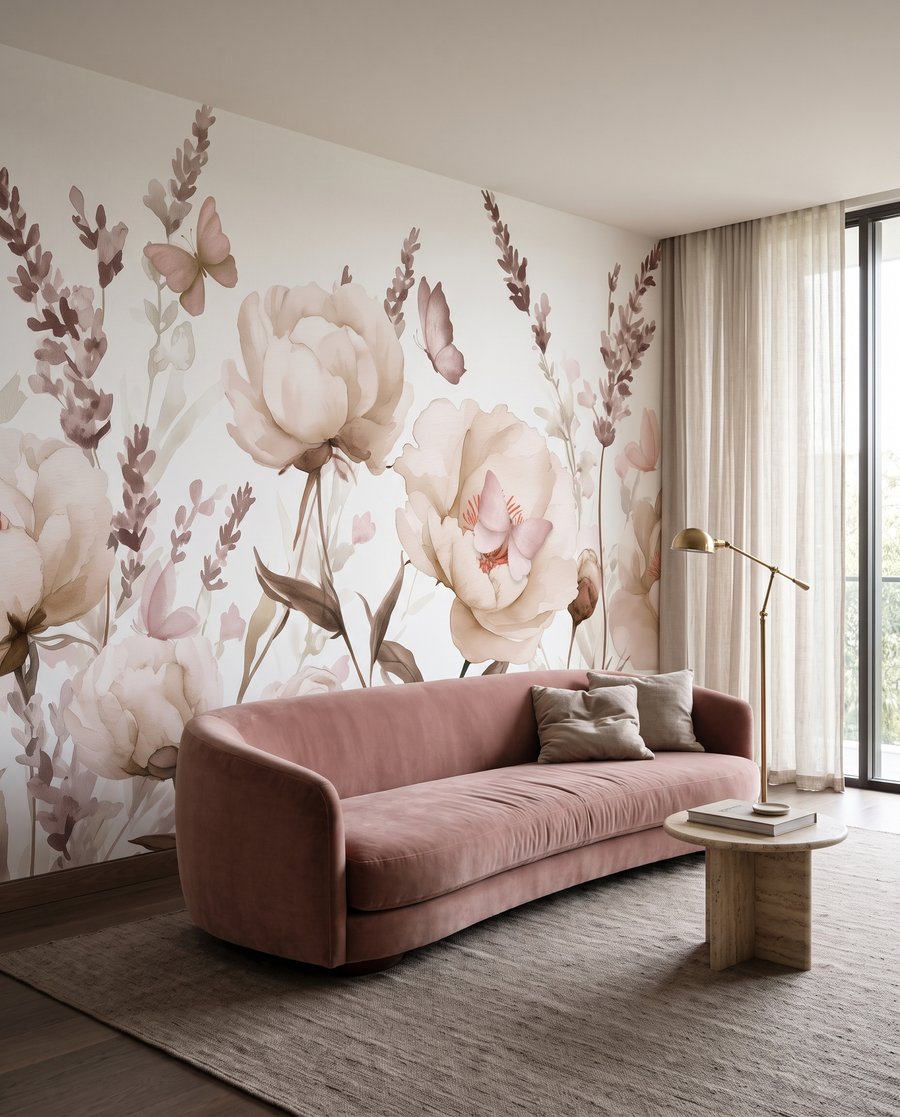 Mariposas sobre tallos florales — interior 6