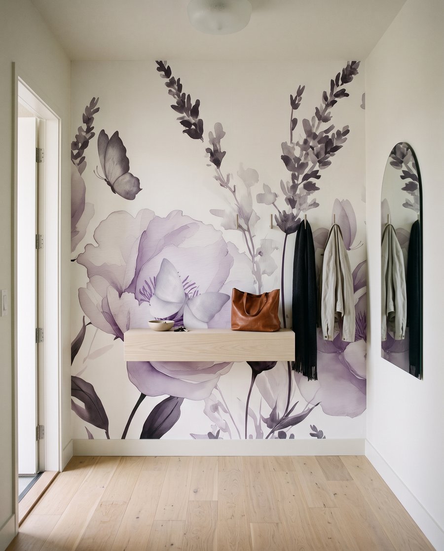 Mariposas sobre tallos florales — interior 5