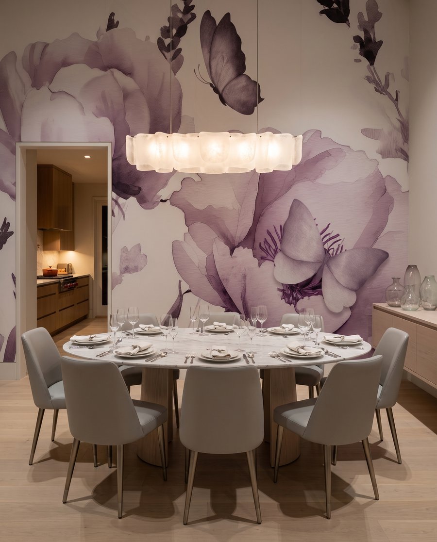 Mariposas sobre tallos florales — interior 6