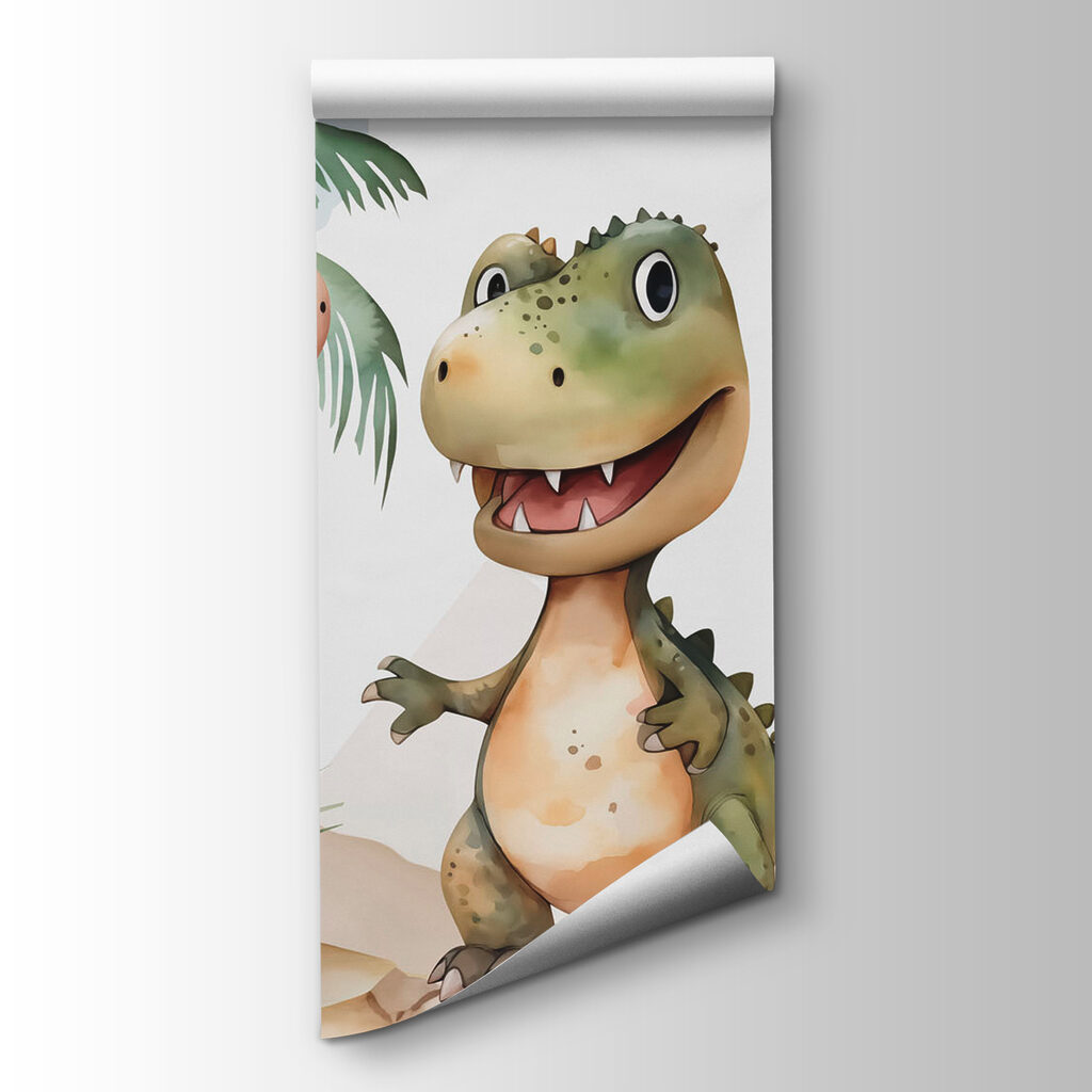 Tres dinosaurios bajo palmeras — vista del producto