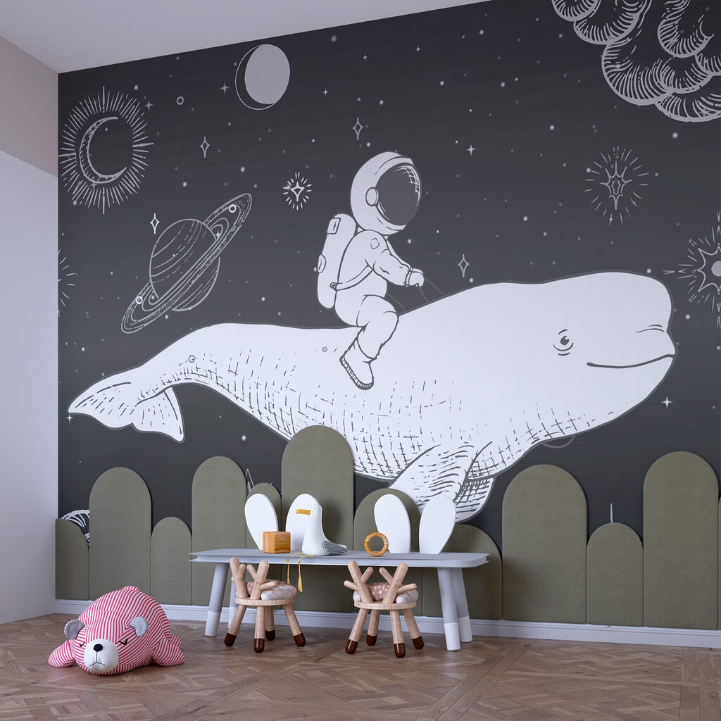 Astronauta sobre ballena espacial — interior 3