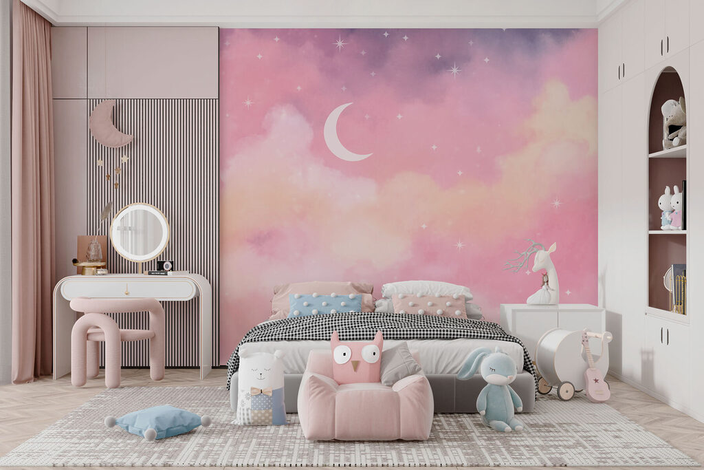 Luna entre nubes rosas — interior 3