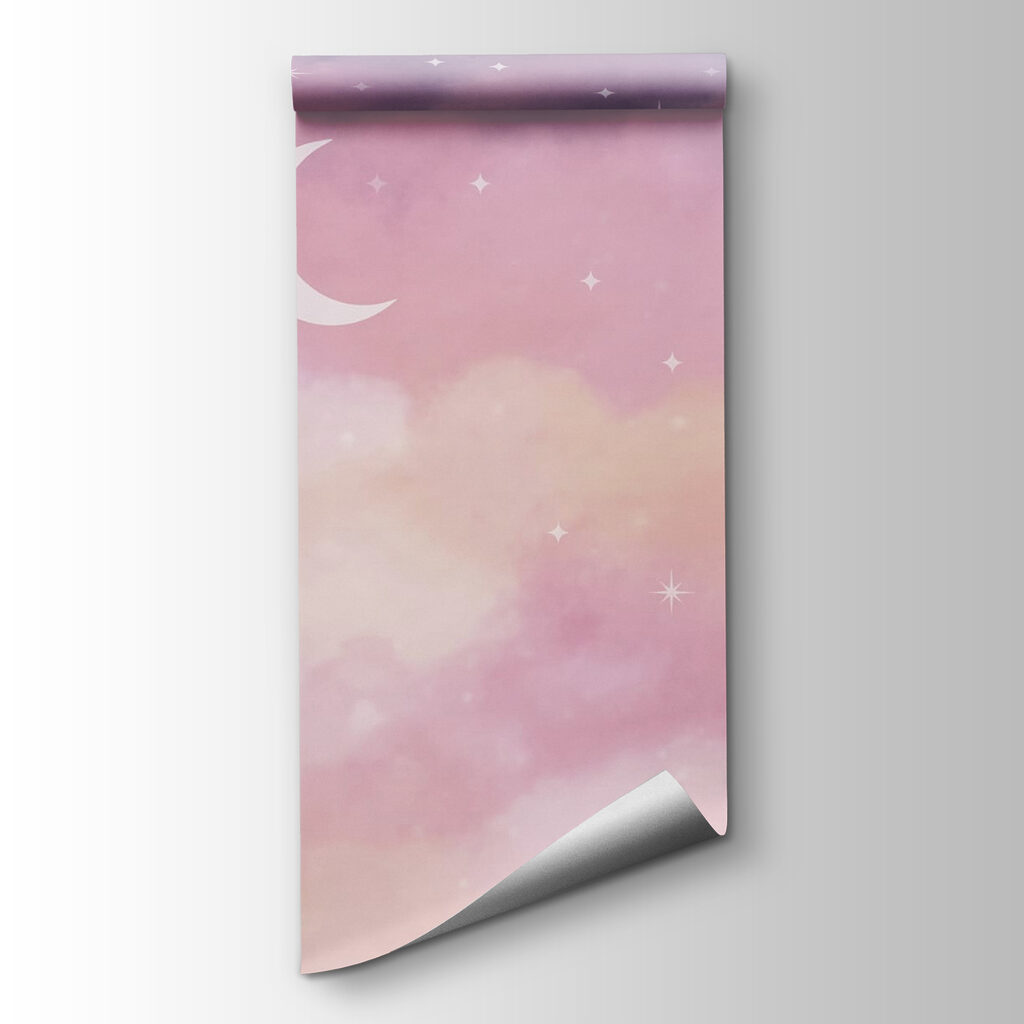 Luna entre nubes rosas — vista del producto
