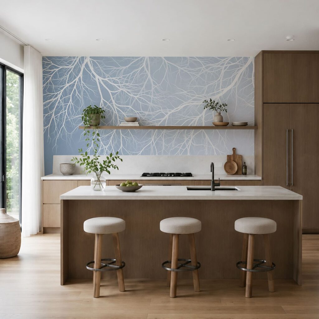 Ramas blancas en red — interior 2