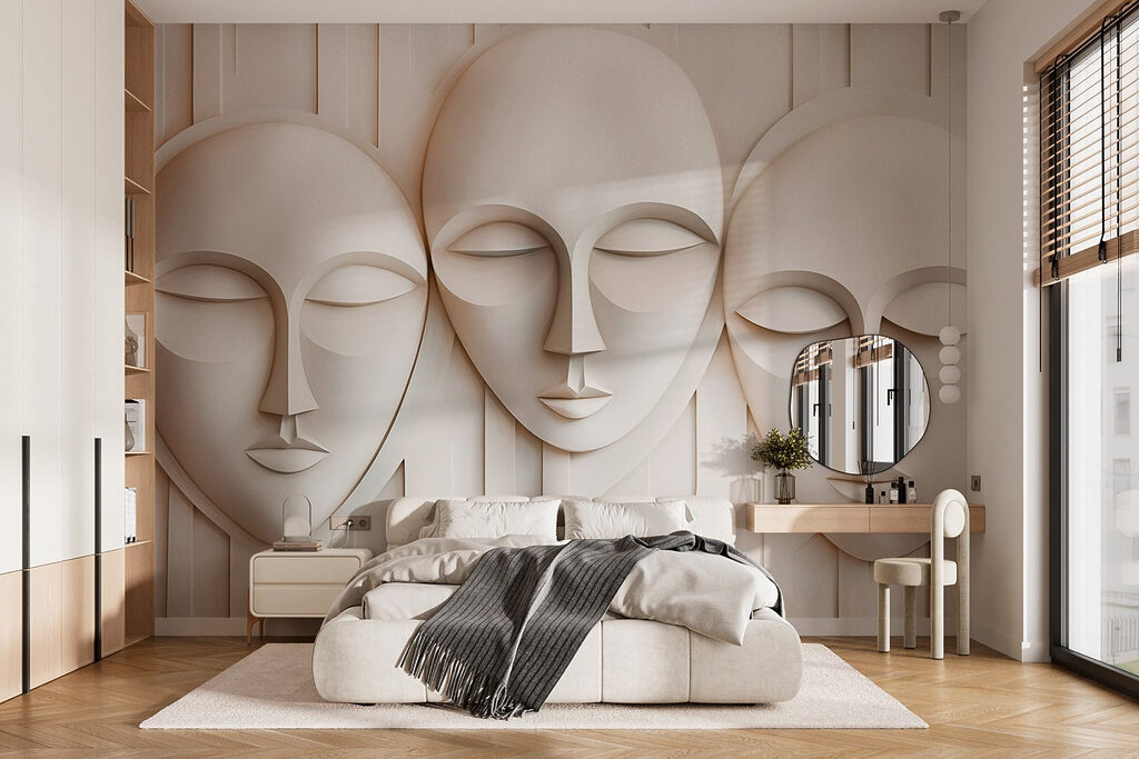 Tres máscaras blancas — interior 1