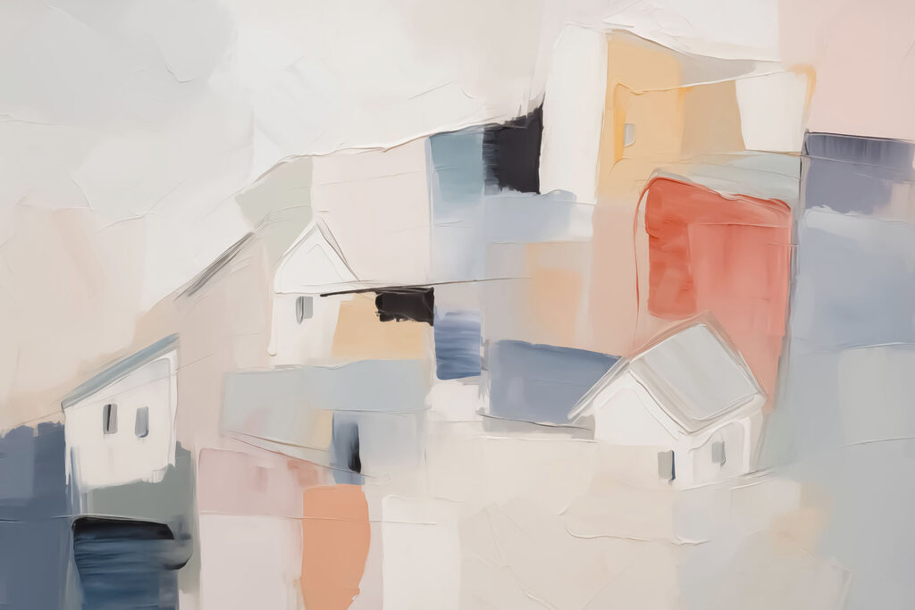 Casas en bloques pintados — diseño completo