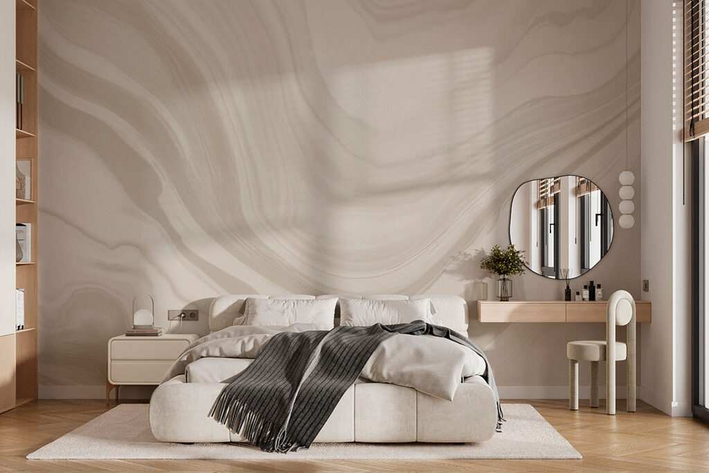 Ondas con efecto mármol en un interior