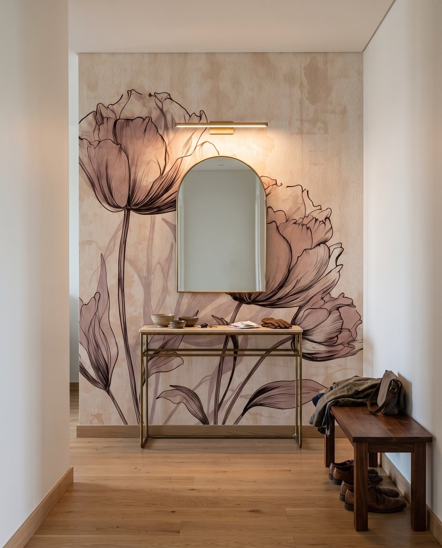 Flores dibujadas en beige — interior 4