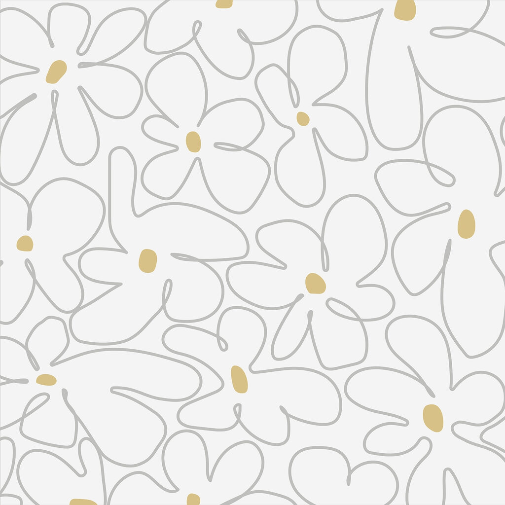Flores con puntos amarillos — diseño completo