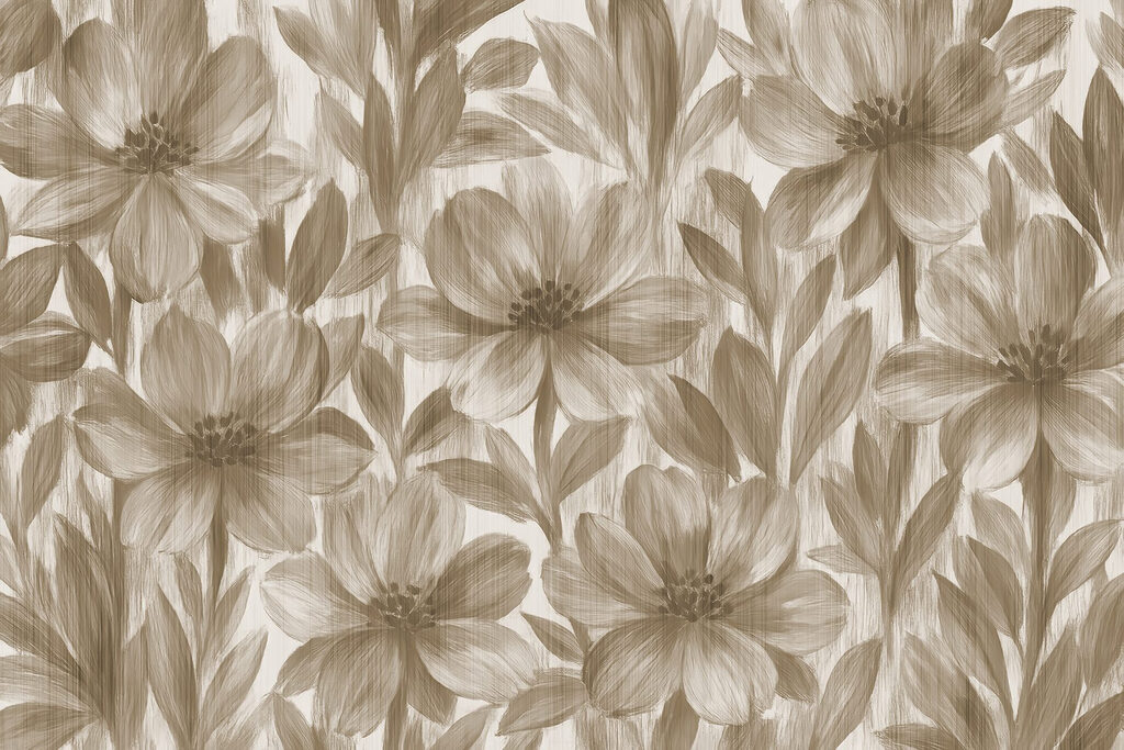 Flores con hojas translúcidas — diseño completo