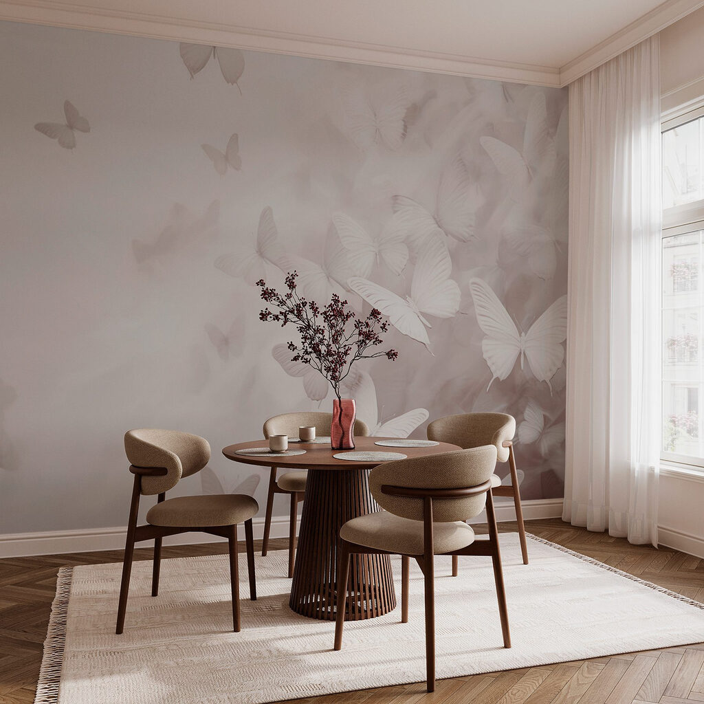 Mariposas blancas en bruma — interior 2