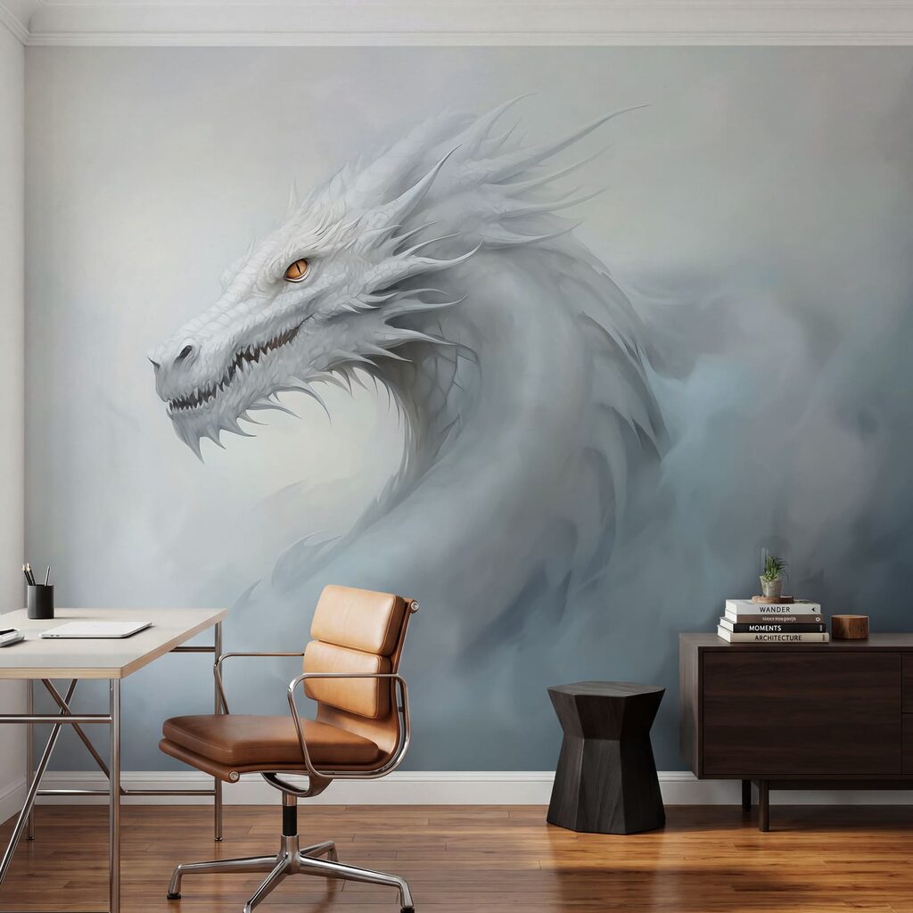 Dragón blanco en niebla — interior 3