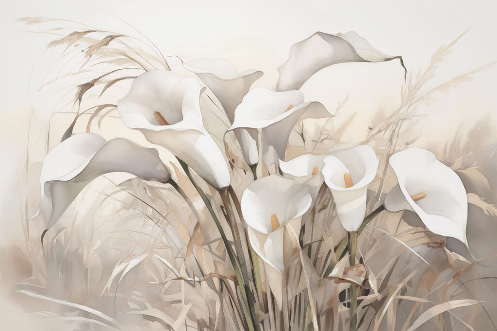 Flores de cáliz blanco — diseño completo