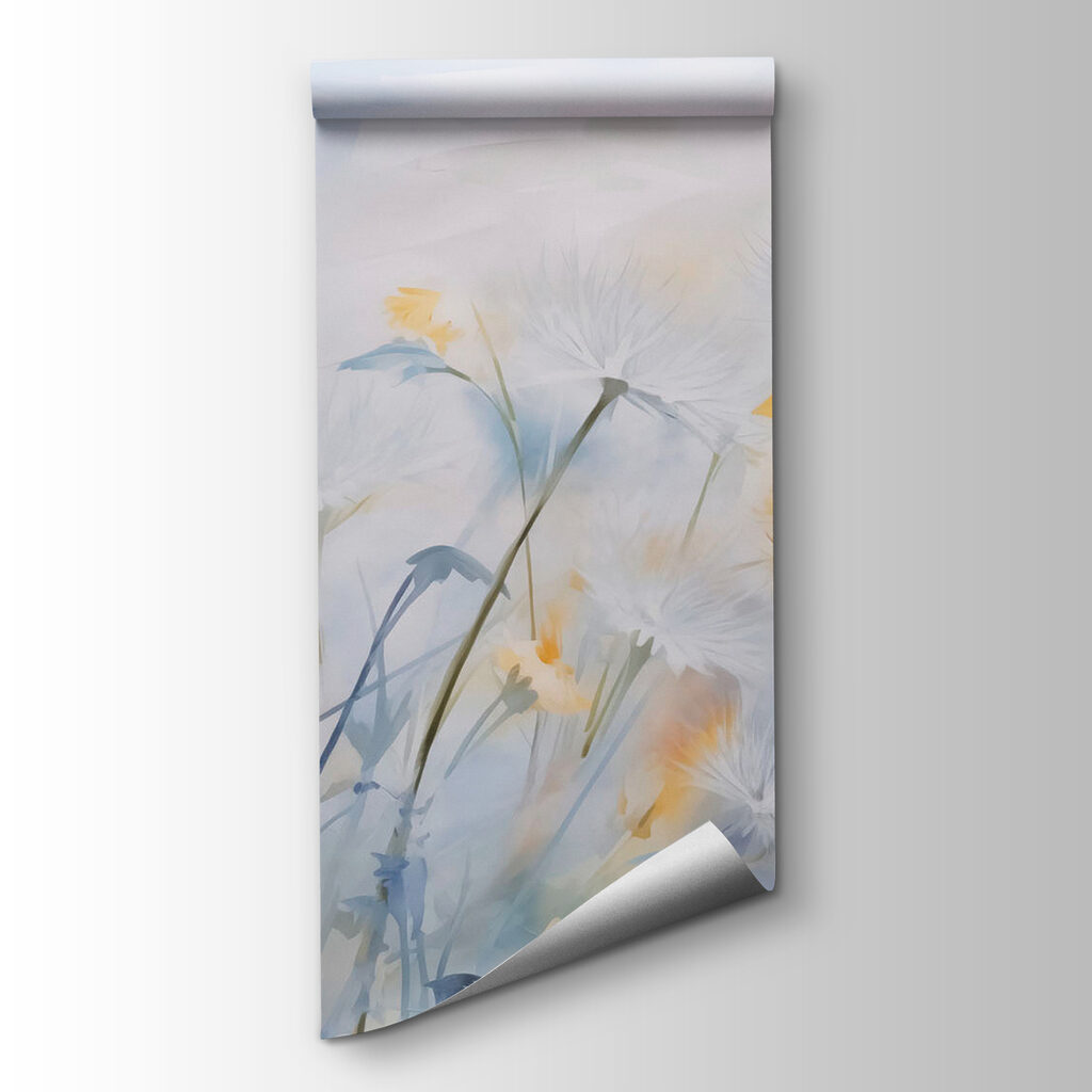 Flores amarillas sobre azul — vista del producto