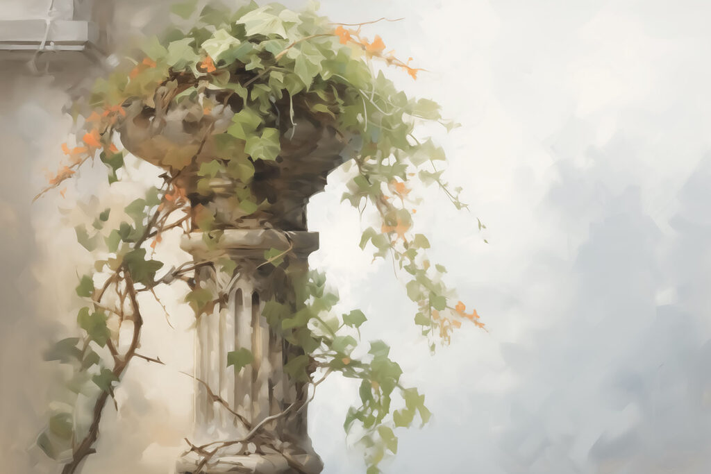 Columna cubierta de vegetación — diseño completo