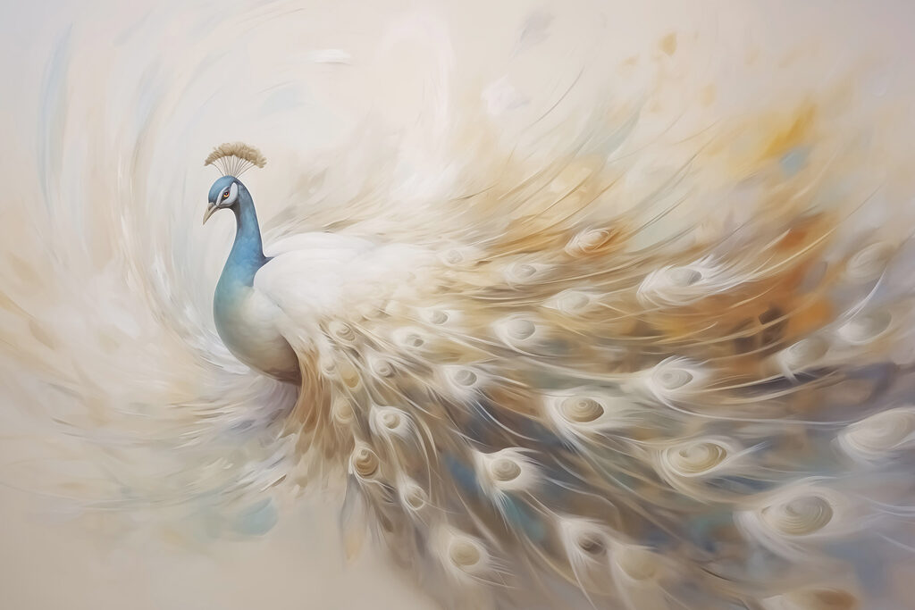 Pavo de cuello azul — diseño completo
