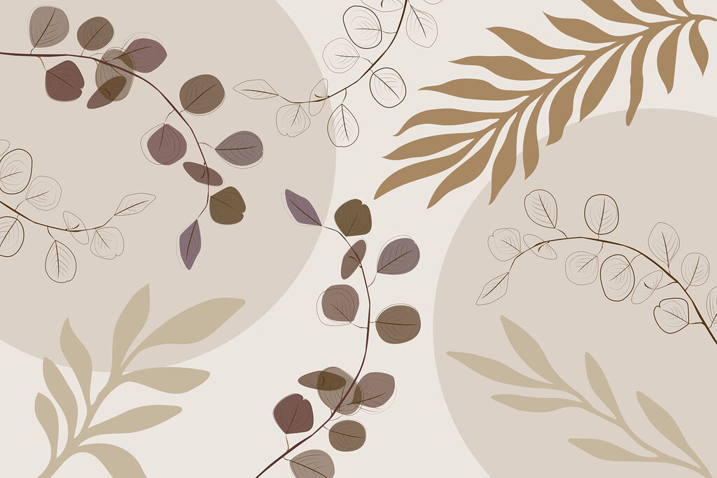 Hojas en tonos naturales — diseño completo